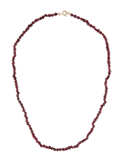 Necklace 14K Garnet Bead Strand Necklace