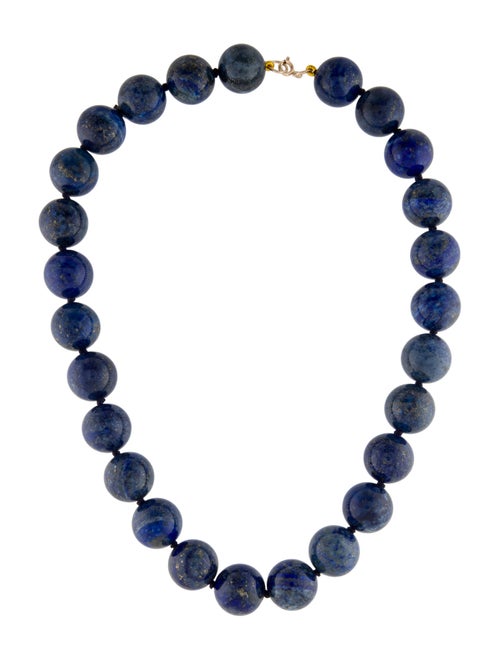 Necklace 14K Lapis Lazuli Bead Strand Necklace