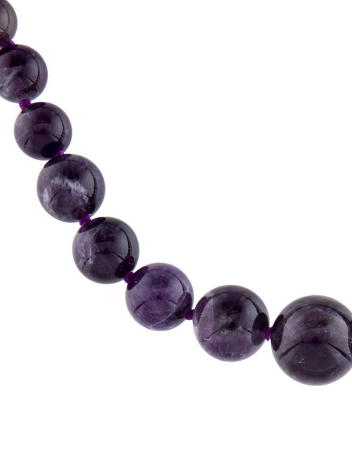 Necklace 14K Amethyst Graduated Bead Strand Necklace