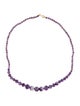Necklace 14K Amethyst Graduated Bead Strand Necklace