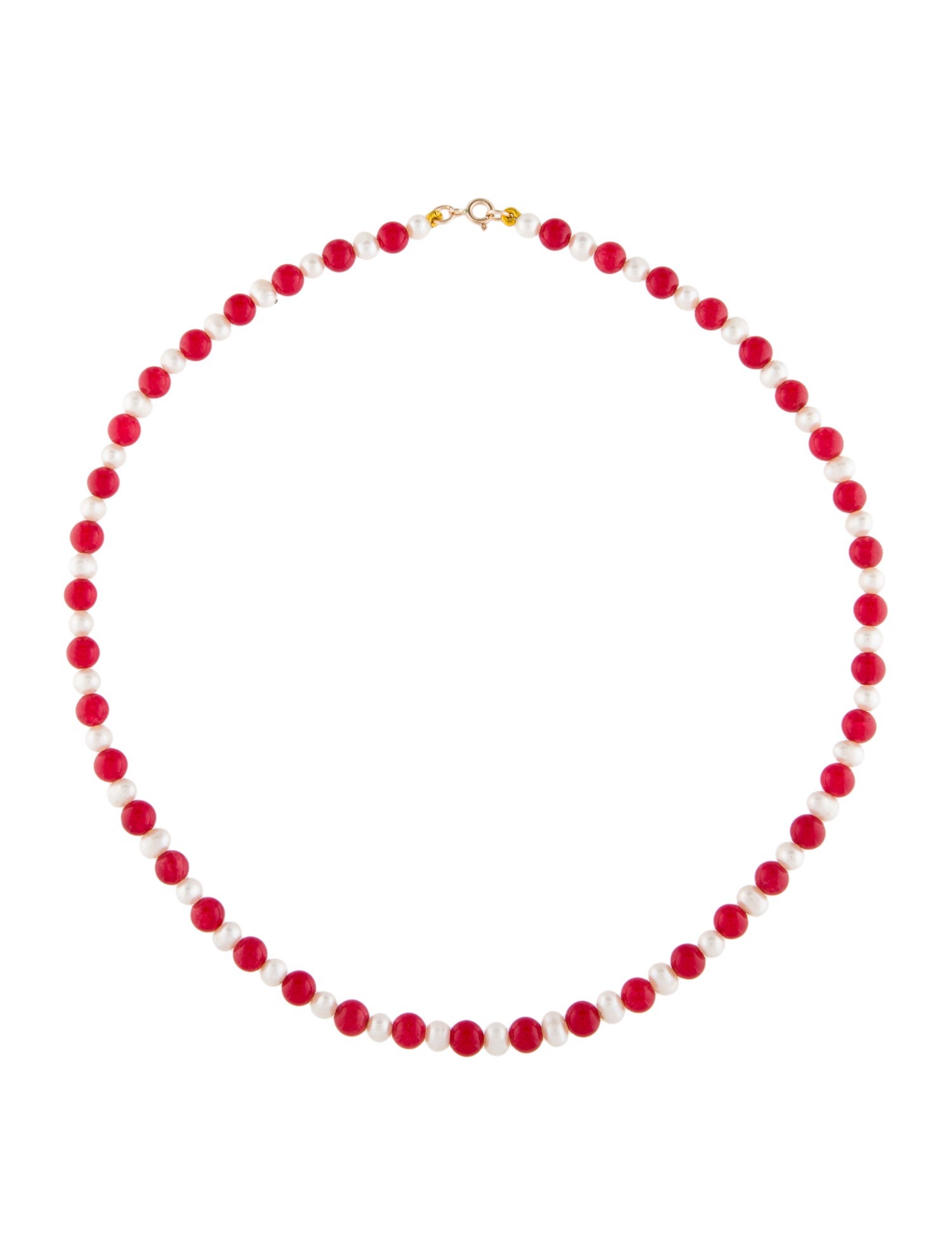 Necklace 14K Pearl, Dyed Quartzite Bead Strand