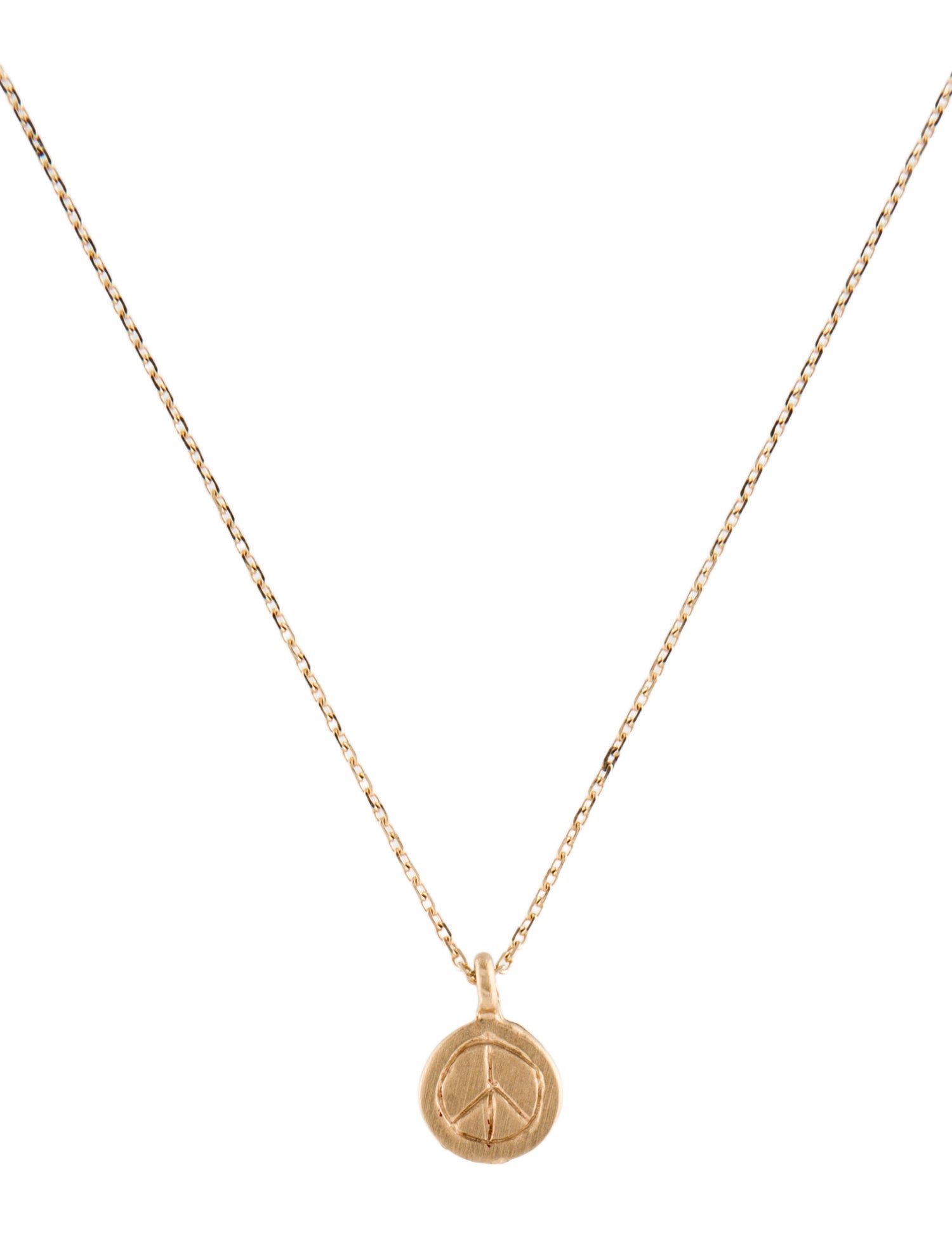 Necklace 14K Peace Sign Pendant