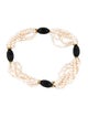 Necklace 18K Pearl & Onyx Station Multistrand Choker