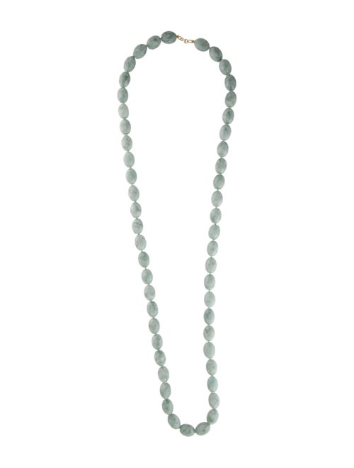 Necklace 14K Jadeite Bead Strand Necklace