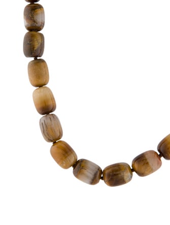 Necklace 14K Tiger's Eye Quartz Bead Strand Necklace