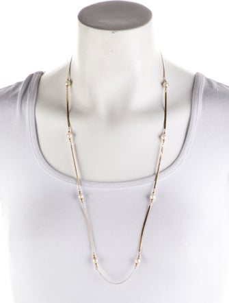 Necklace 14K Pearl Station Chain Necklace