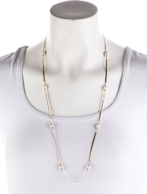 Necklace 14K Pearl Station Chain Necklace