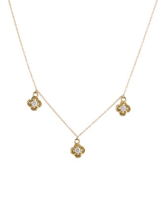 Necklace 14K Diamond Flower Station Necklace
