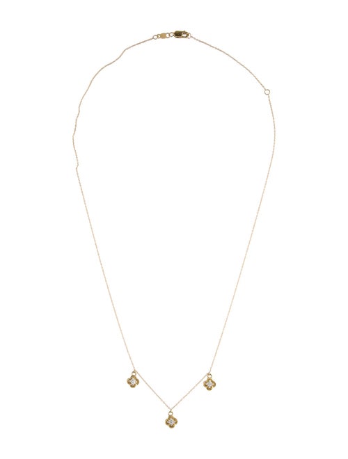 Necklace 14K Diamond Flower Station Necklace