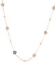 Necklace 14K 1.05ctw Sapphire & Diamond Flower Station Necklace