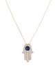 Necklace 14K Sapphire & Diamond Hamsa Pendant Necklace