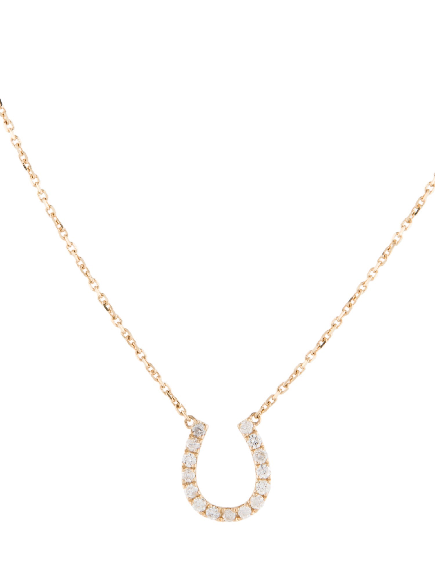 Necklace 14K Diamond Horseshoe Pendant