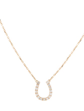 Necklace 14K Diamond Horseshoe Pendant Necklace
