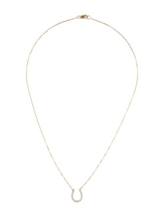 Necklace 14K Diamond Horseshoe Pendant Necklace