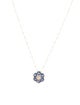 Necklace 14K 2.29ctw Sapphire & Diamond Flower Pendant Necklace