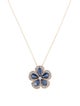 Necklace 14K 1.03ctw Sapphire & Diamond Flower Pendant Necklace