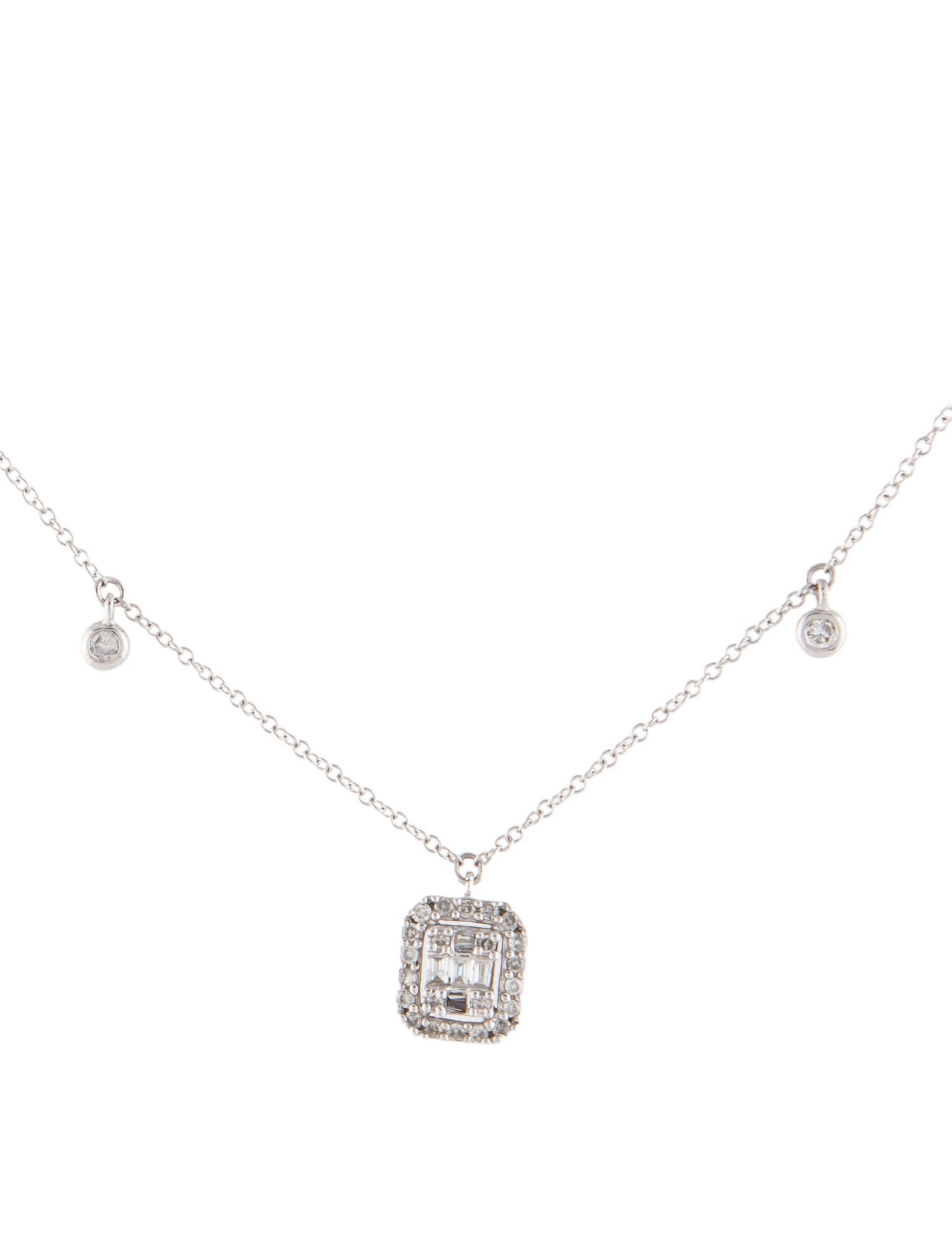 Necklace 14K Diamond Dangling Station