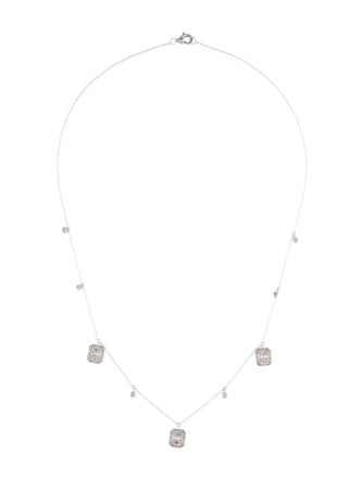 Necklace 14K Diamond Dangling Station Necklace