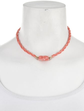 Necklace 14K Coral Beaded Triple Strand