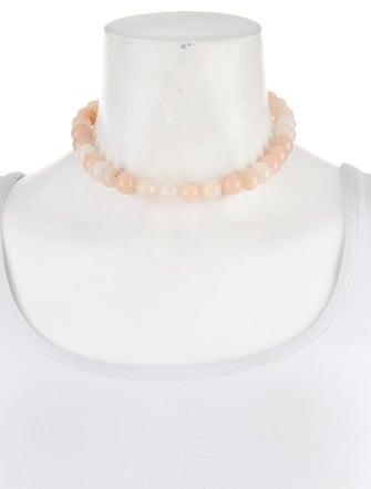 Necklace 18K Quartzite Bead Strand Necklace