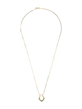 Necklace 14K Emerald Heart Pendant Necklace