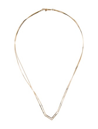 Necklace 14K Diamond V Pendant Necklace