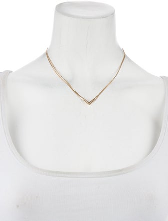 Necklace 14K Diamond V Pendant Necklace