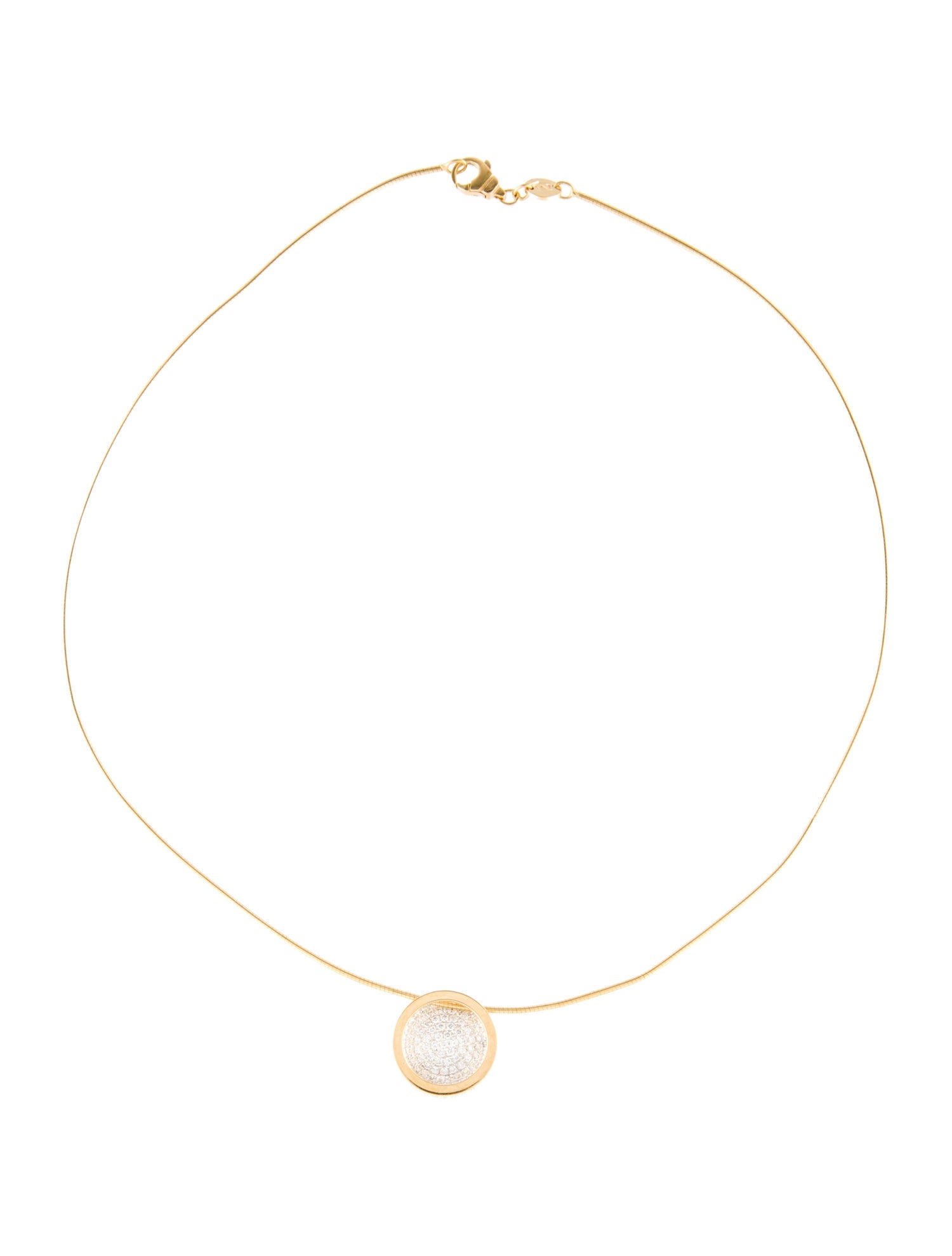 Movado 18K Diamond Round Pendant Necklace