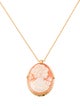 Necklace 18K Shell Cameo Brooch Pendant Necklace
