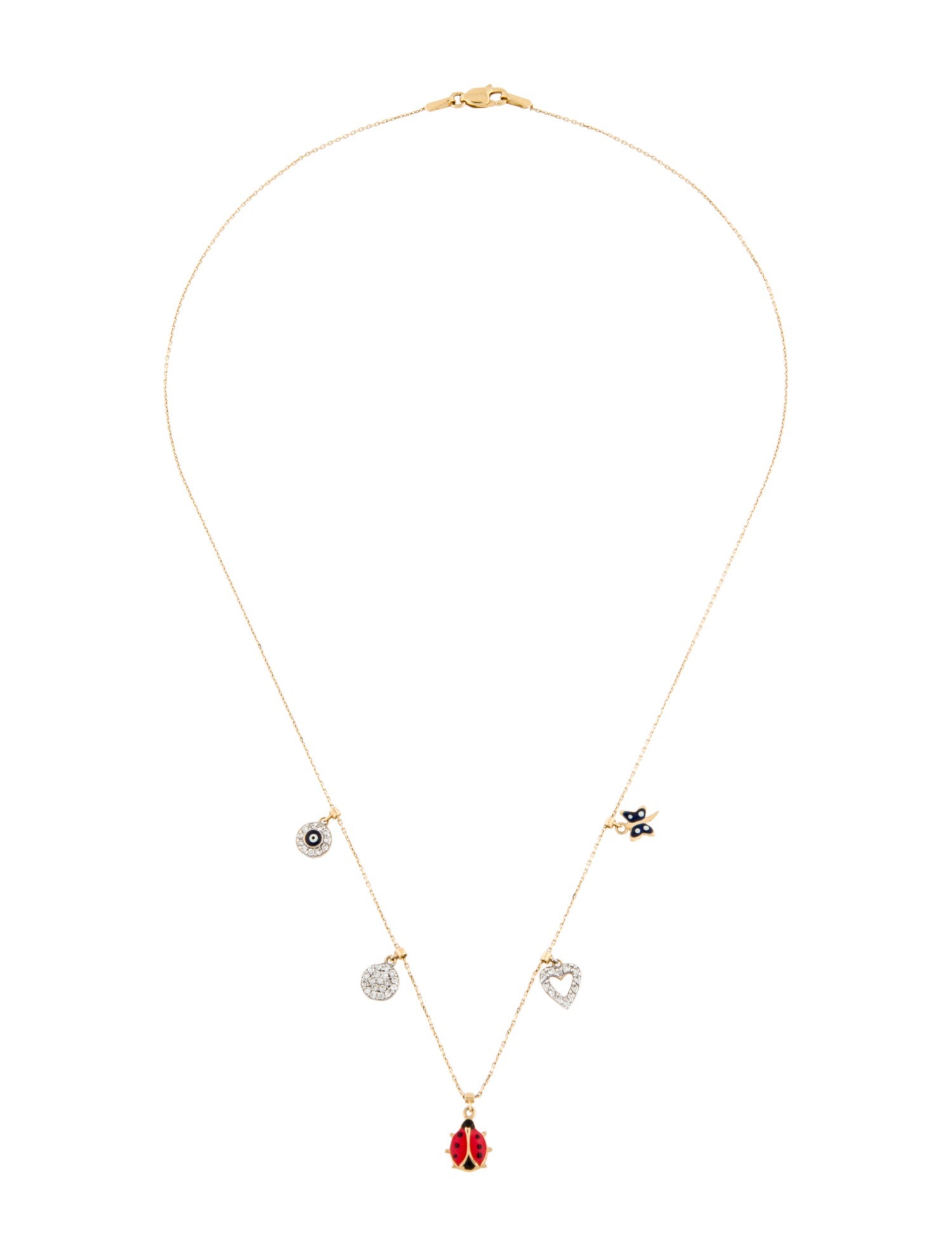 Necklace 18K Diamond Charm Station