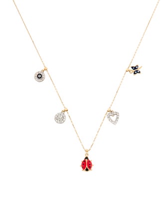 Necklace 18K Diamond Charm Station