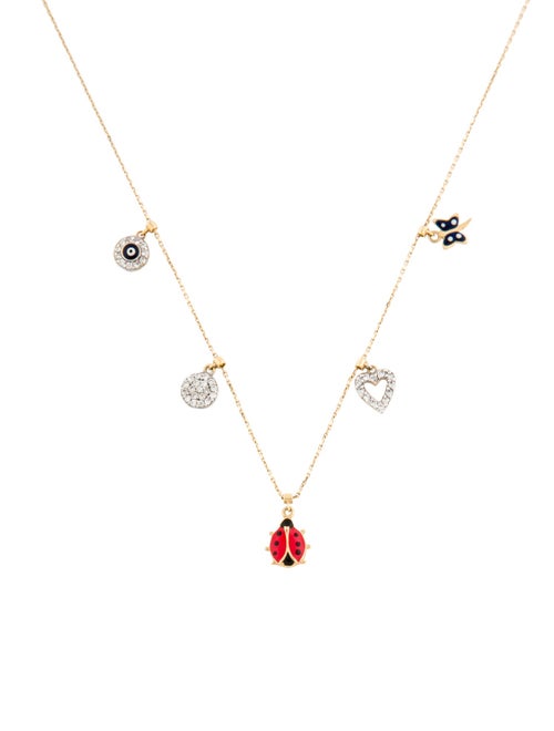 Necklace 18K Diamond Charm Station