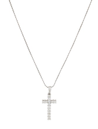 Necklace 18K Diamond Cross Pendant w/ 14K Chain Necklace