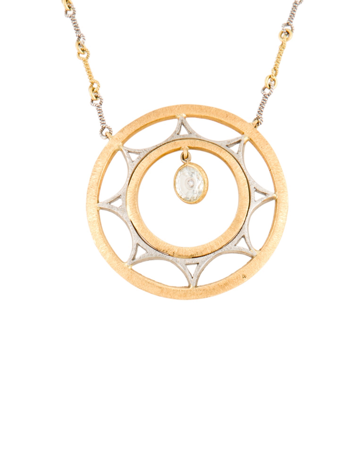 Necklace Pade Vavra 1.31ct Topaz & Diamond Sun Pendant