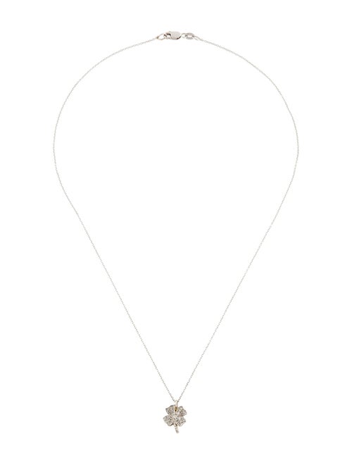 Necklace 14K Diamond Four Leaf Clover Pendant Necklace