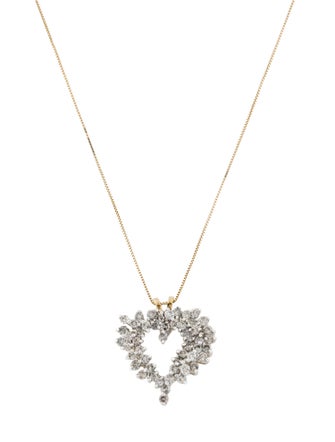 Necklace 10K 2.08ctw Diamond Heart Pendant Necklace