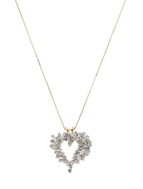 Necklace 10K 2.08ctw Diamond Heart Pendant Necklace