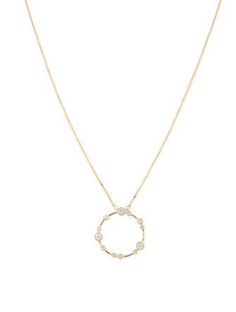 Necklace 14K Diamond Circle Pendant Necklace