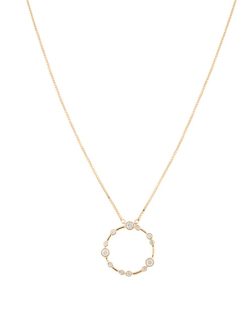 Necklace 14K Diamond Circle Pendant Necklace