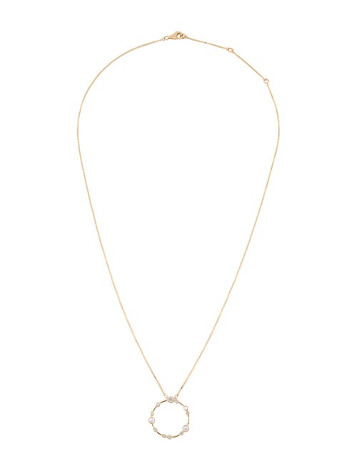 Necklace 14K Diamond Circle Pendant Necklace