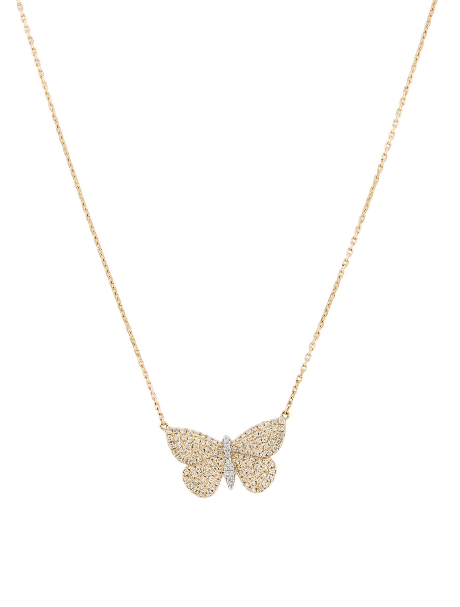 Necklace 14K Diamond Butterfly Pendant