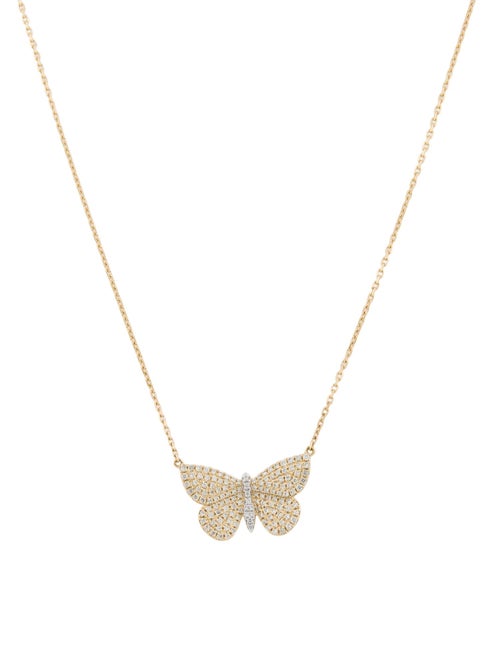Necklace 14K Diamond Butterfly Pendant Necklace