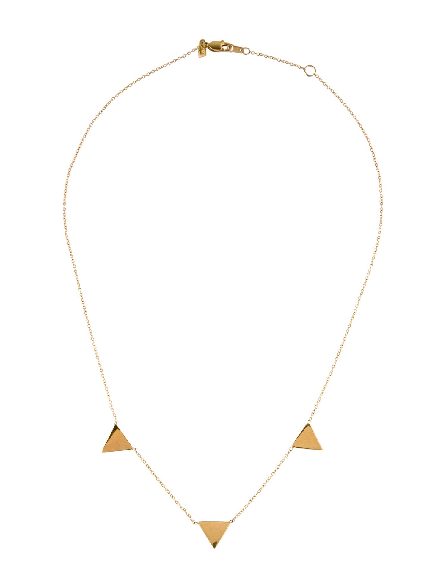 Necklace 18K Triple Triangle Chain Necklace