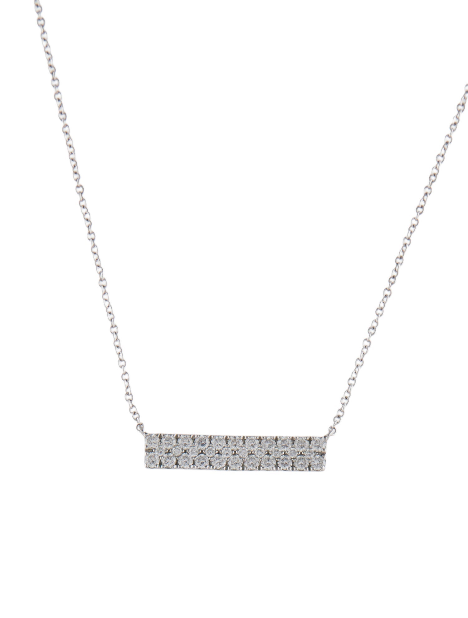 Necklace 18K Diamond Bar Pendant