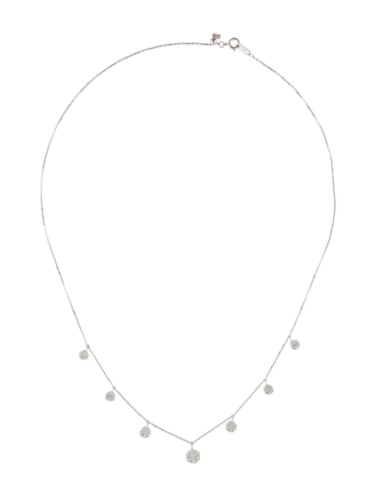 Necklace 18K 1.02ctw Diamond Flower Station