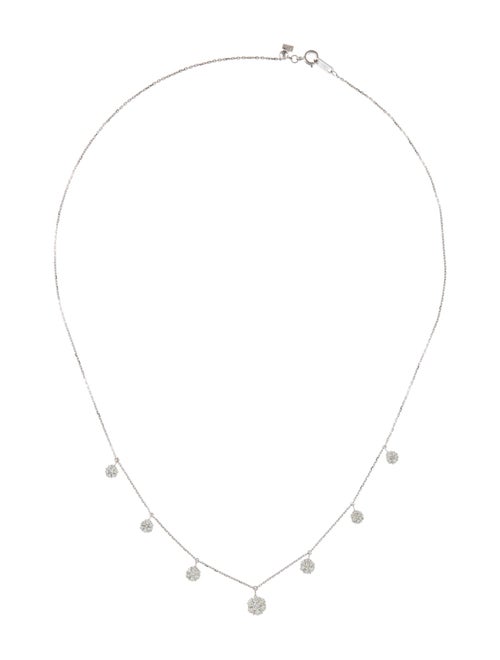 Necklace 18K 1.02ctw Diamond Flower Station Necklace