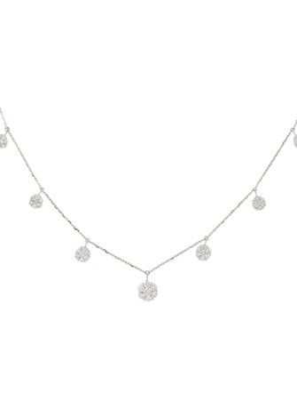 Necklace 18K 1.02ctw Diamond Flower Station Necklace
