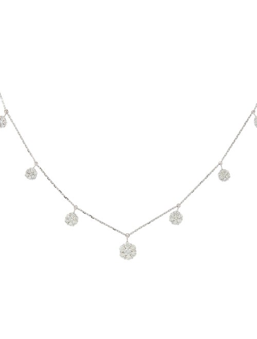 Necklace 18K 1.02ctw Diamond Flower Station Necklace