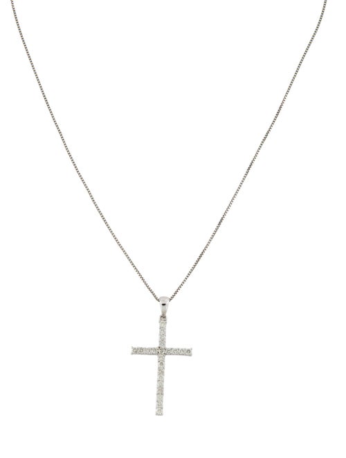 Necklace 14K Diamond Cross Pendant Necklace