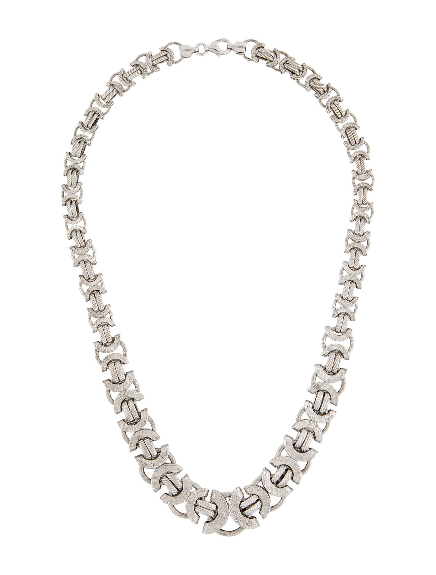 Necklace 14K Flat Graduated Byzantine Chain